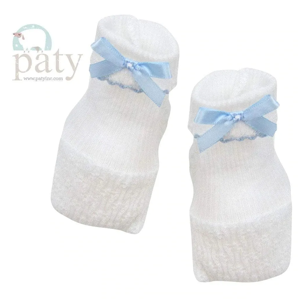 Paty inc. Booties w/ blue trim