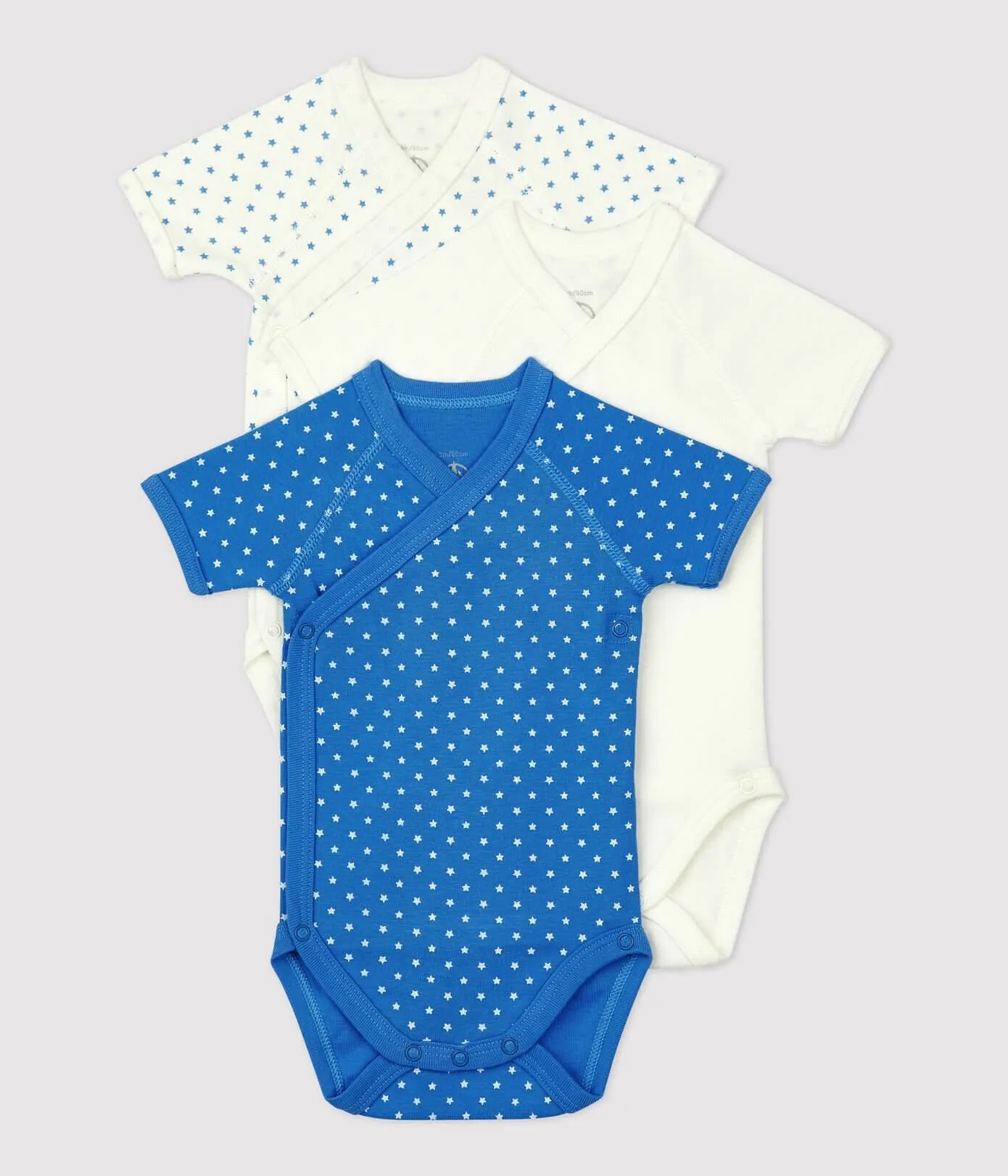 Petit Bateau Baby Boy Star Print Bodysuit 3 Pack