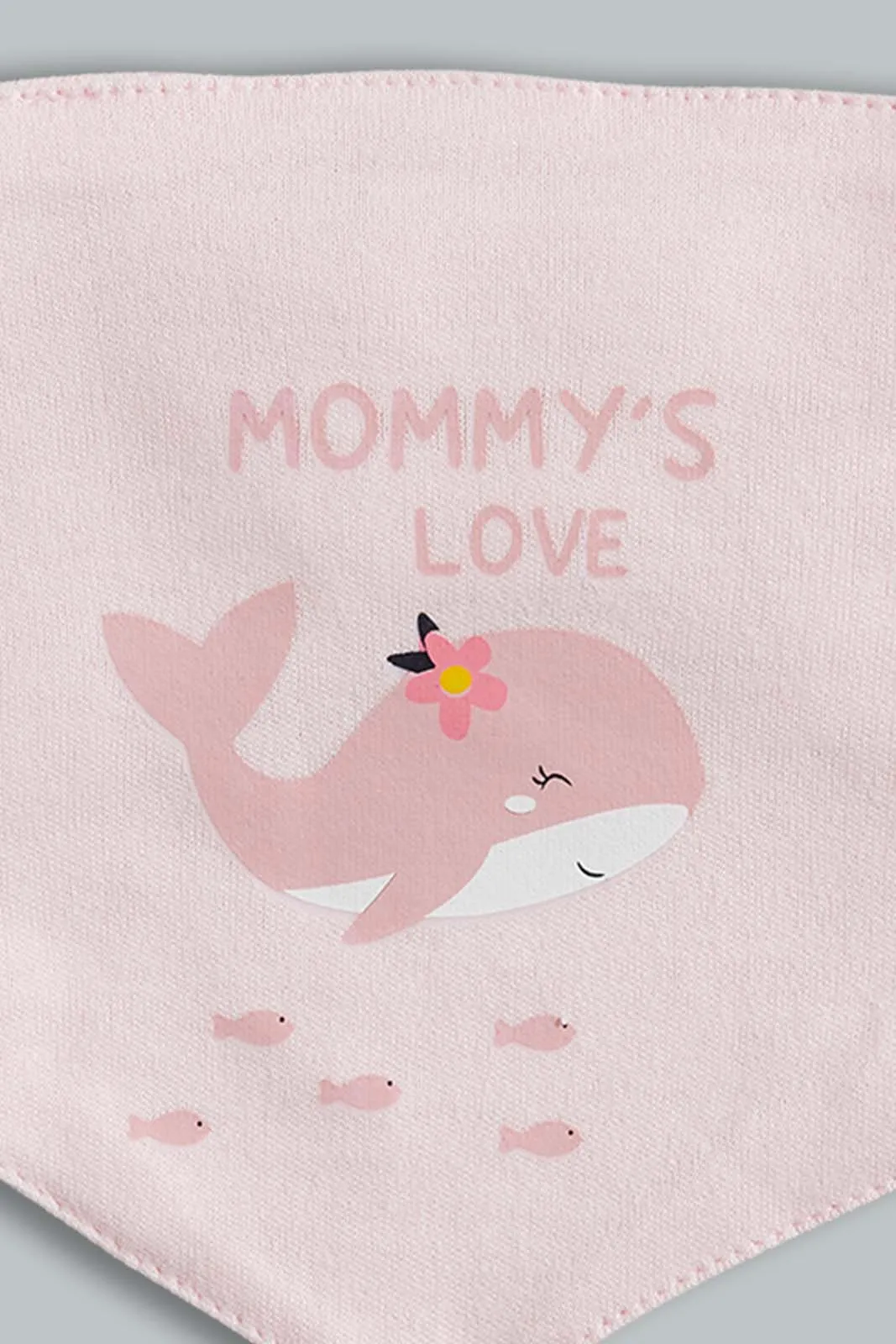 Pink And White Mommy's Love Bib Set (2 Piece)