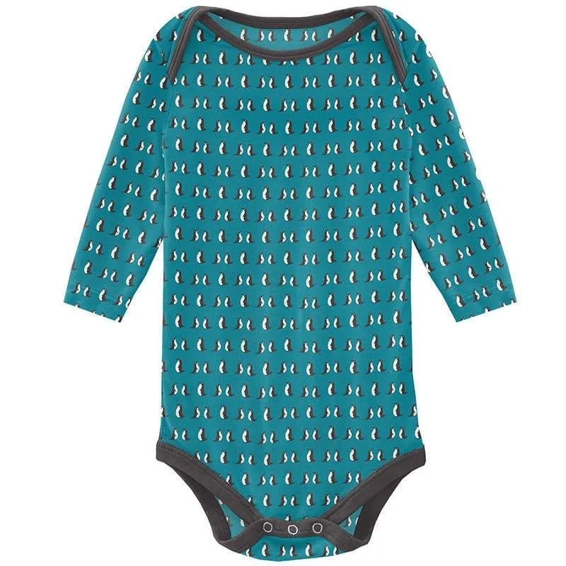 Print Bamboo Long Sleeve One Piece - Bay Penguins