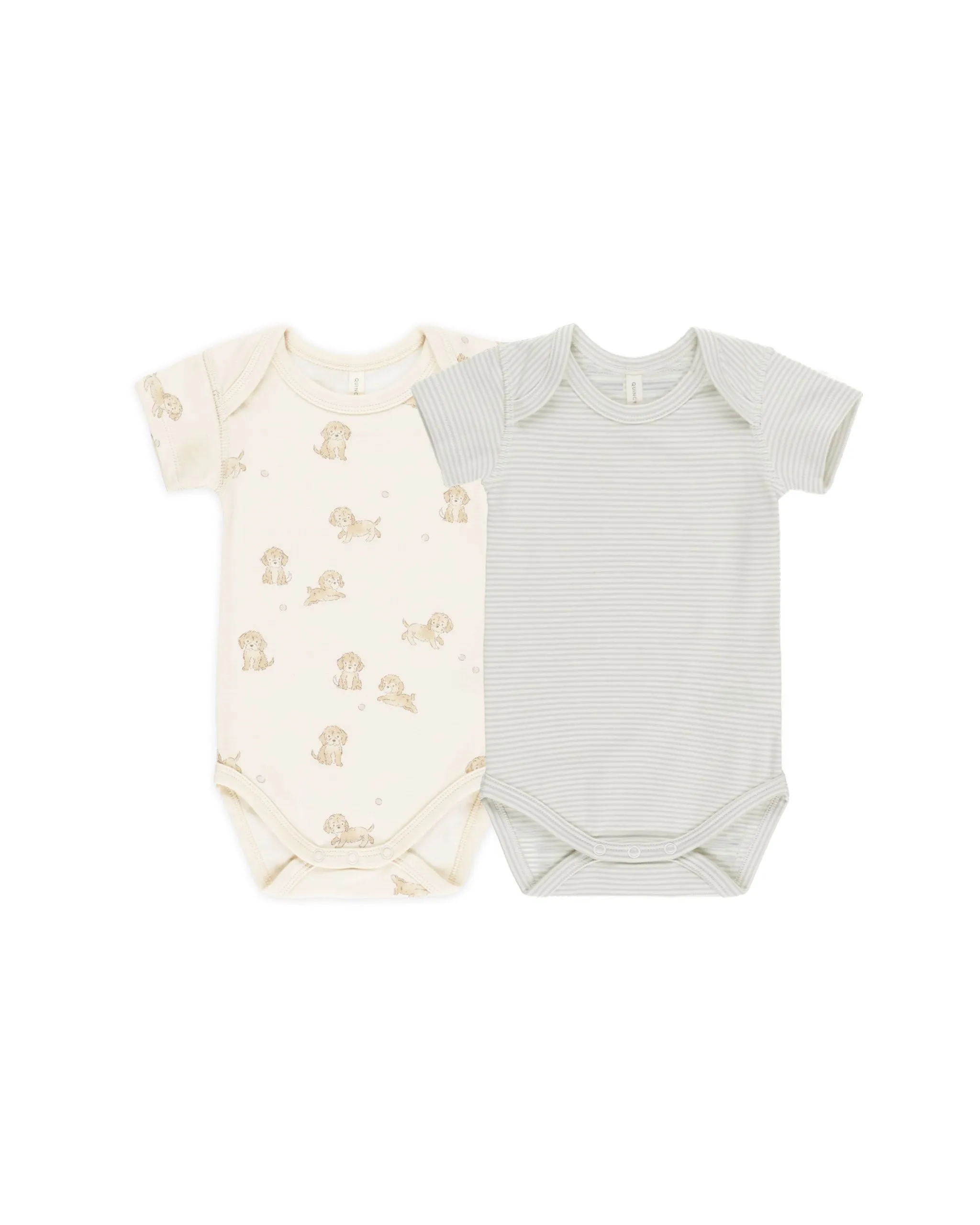 Puppies   Blue Stripe Bodysuits 2pk