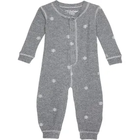 "Stay Lifted" Snowflake Infant Romper (Heather Charcoal)