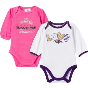 Ravens Baby Girl Long Sleeve Onesies