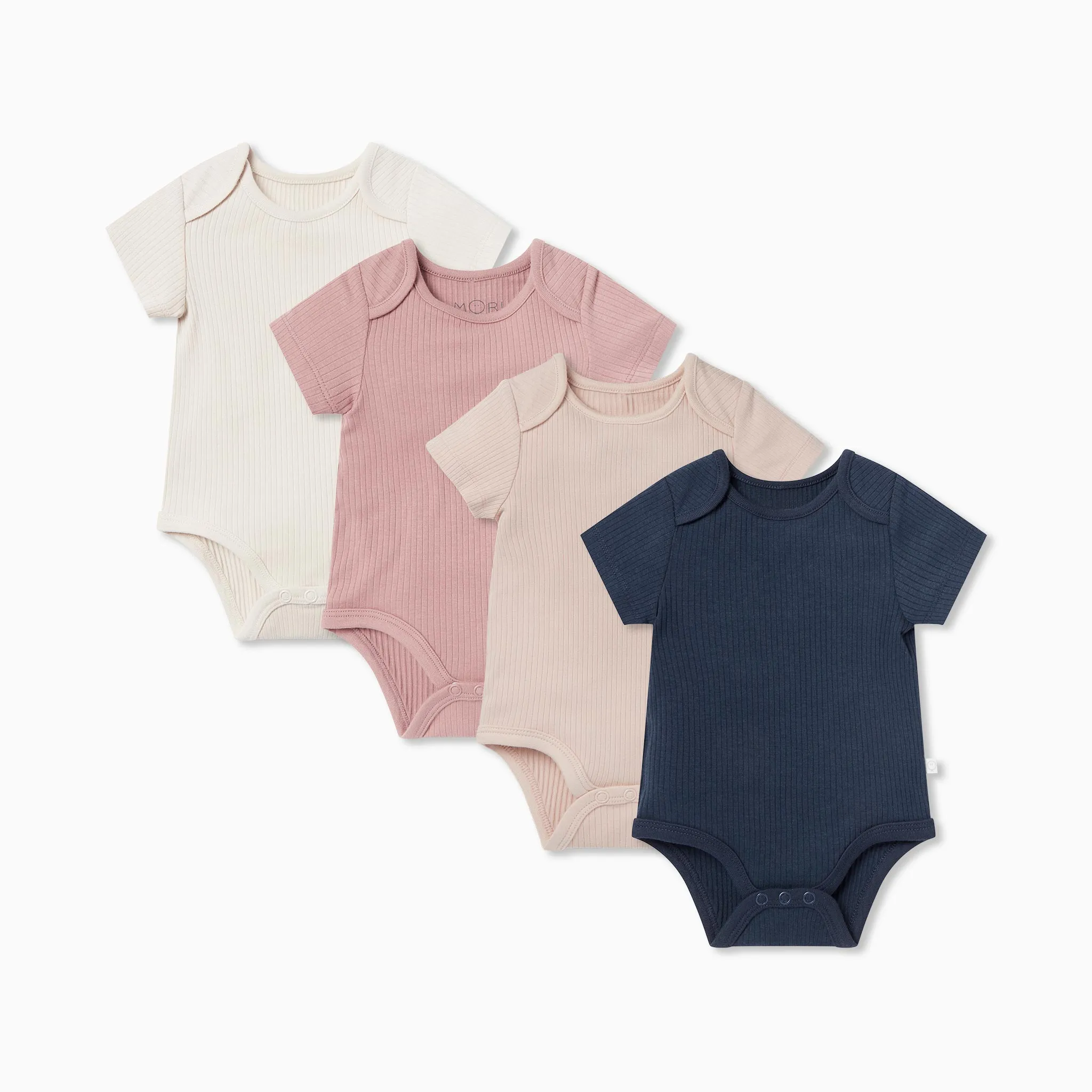 Ribbed Short Sleeve Bodysuit 4 Pack