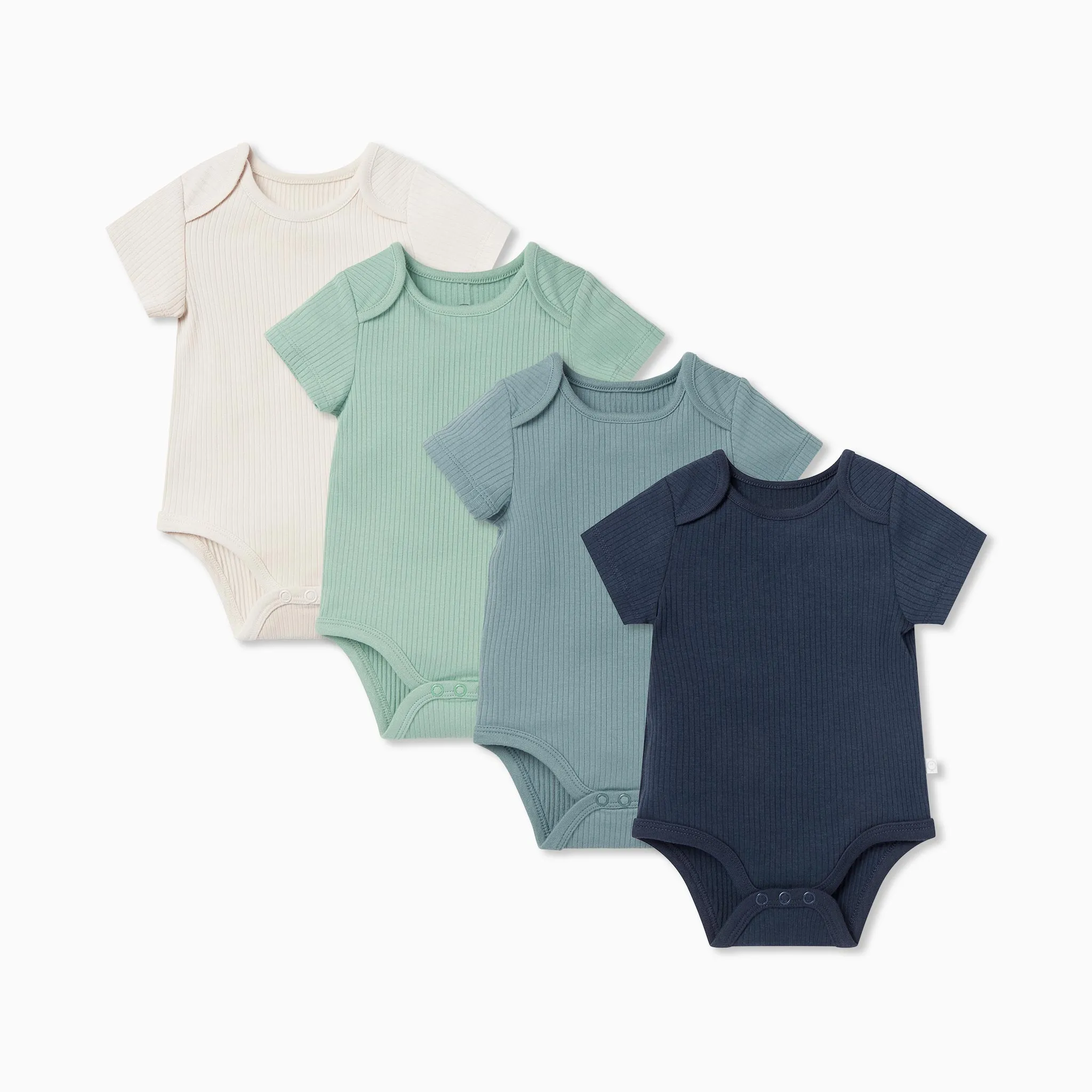 Ribbed Short Sleeve Bodysuit 4 Pack