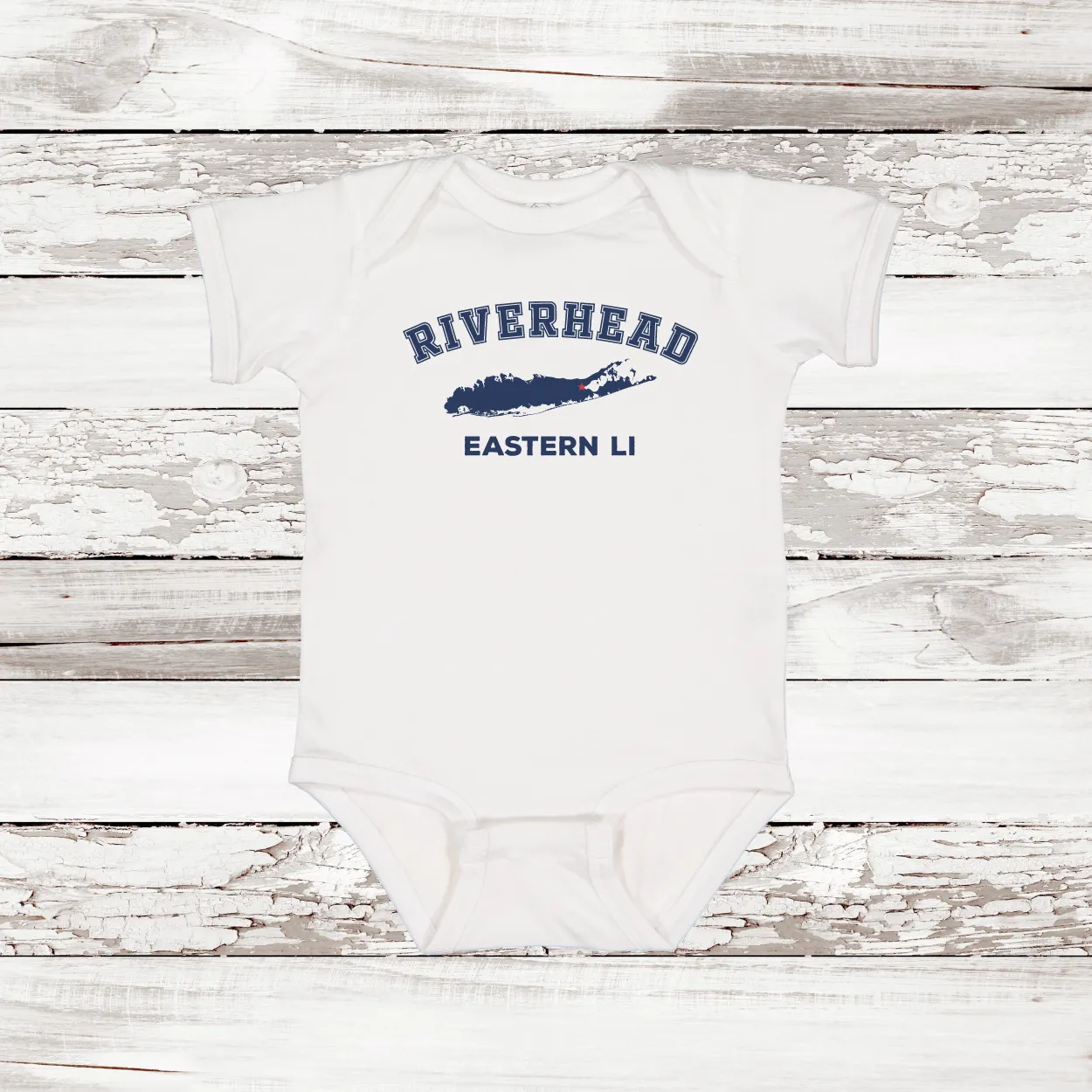 Riverhead Eastern LI Baby Onesie | Classic Colors