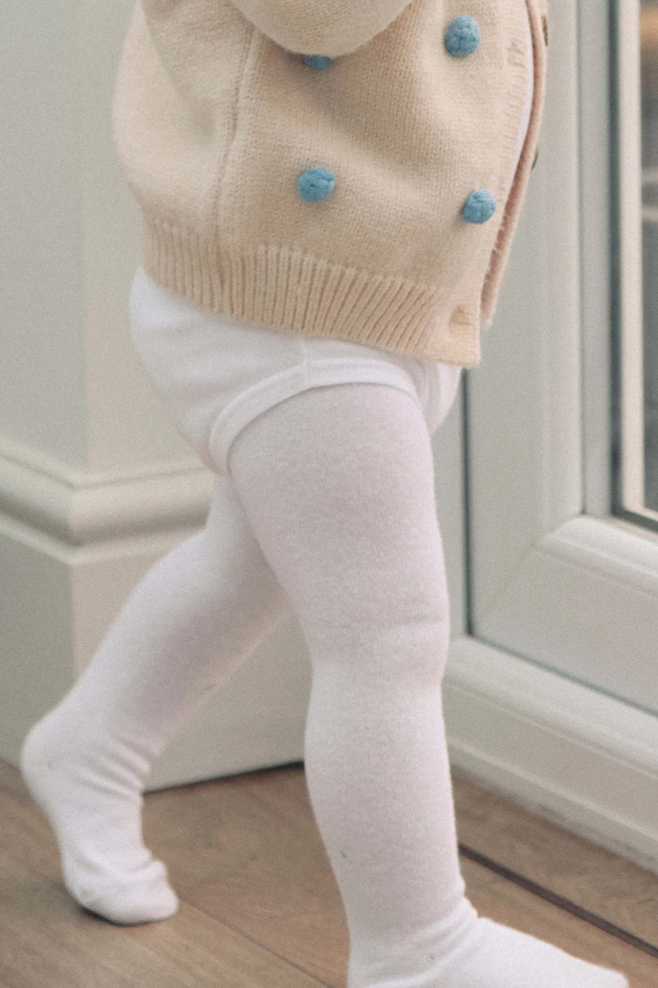 Soft Plain White Baby Tights