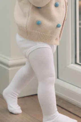 Soft Plain White Baby Tights