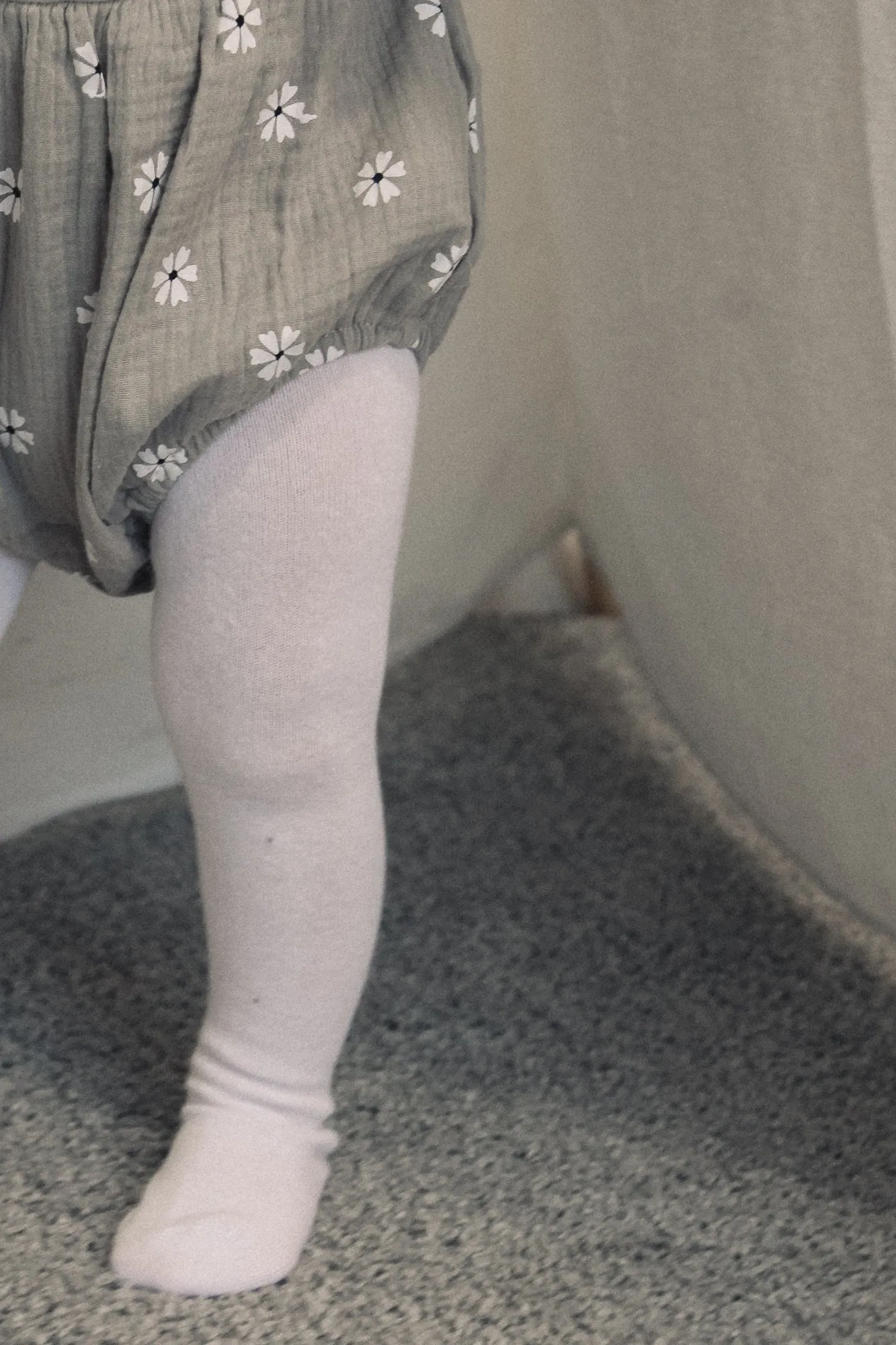 Soft Plain White Baby Tights