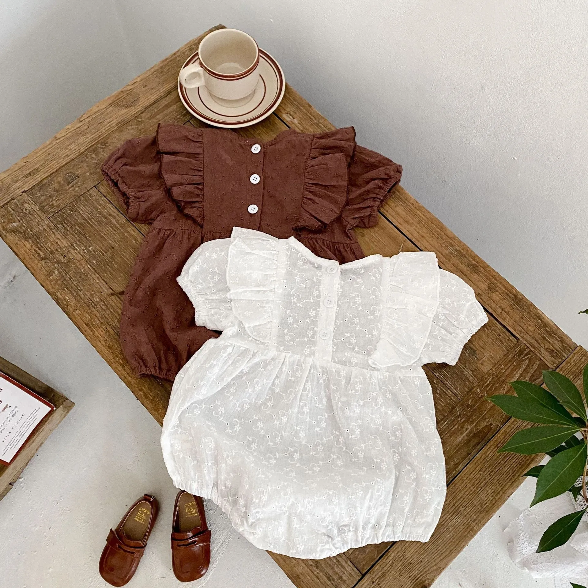 Solid Color Embroidered Bodysuits