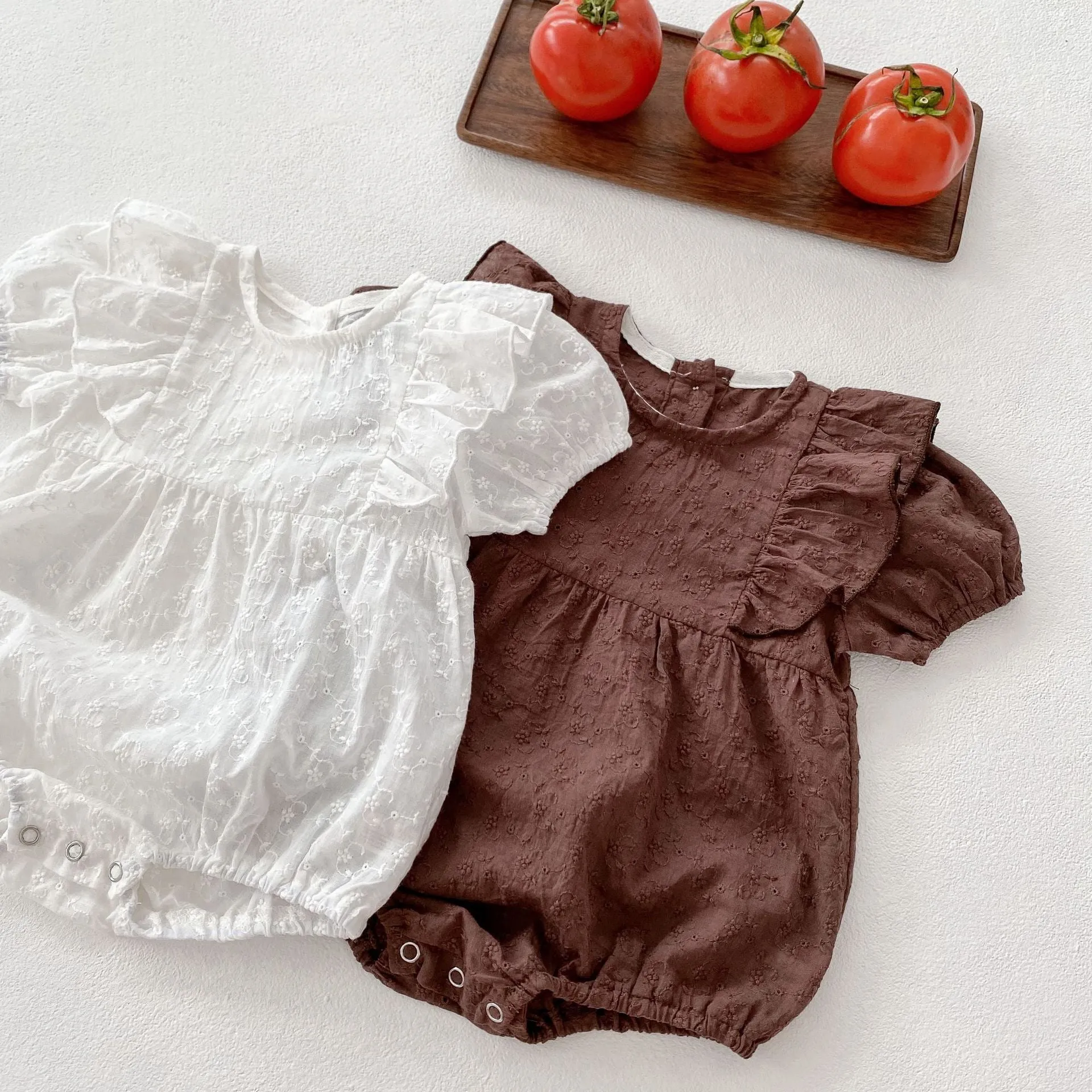 Solid Color Embroidered Bodysuits