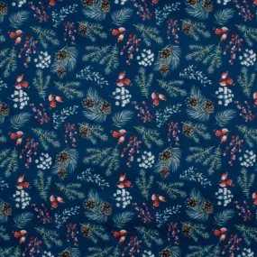 Stay dry digital printed PUL - BABY HUG - Mistletoe leaf - Blue
