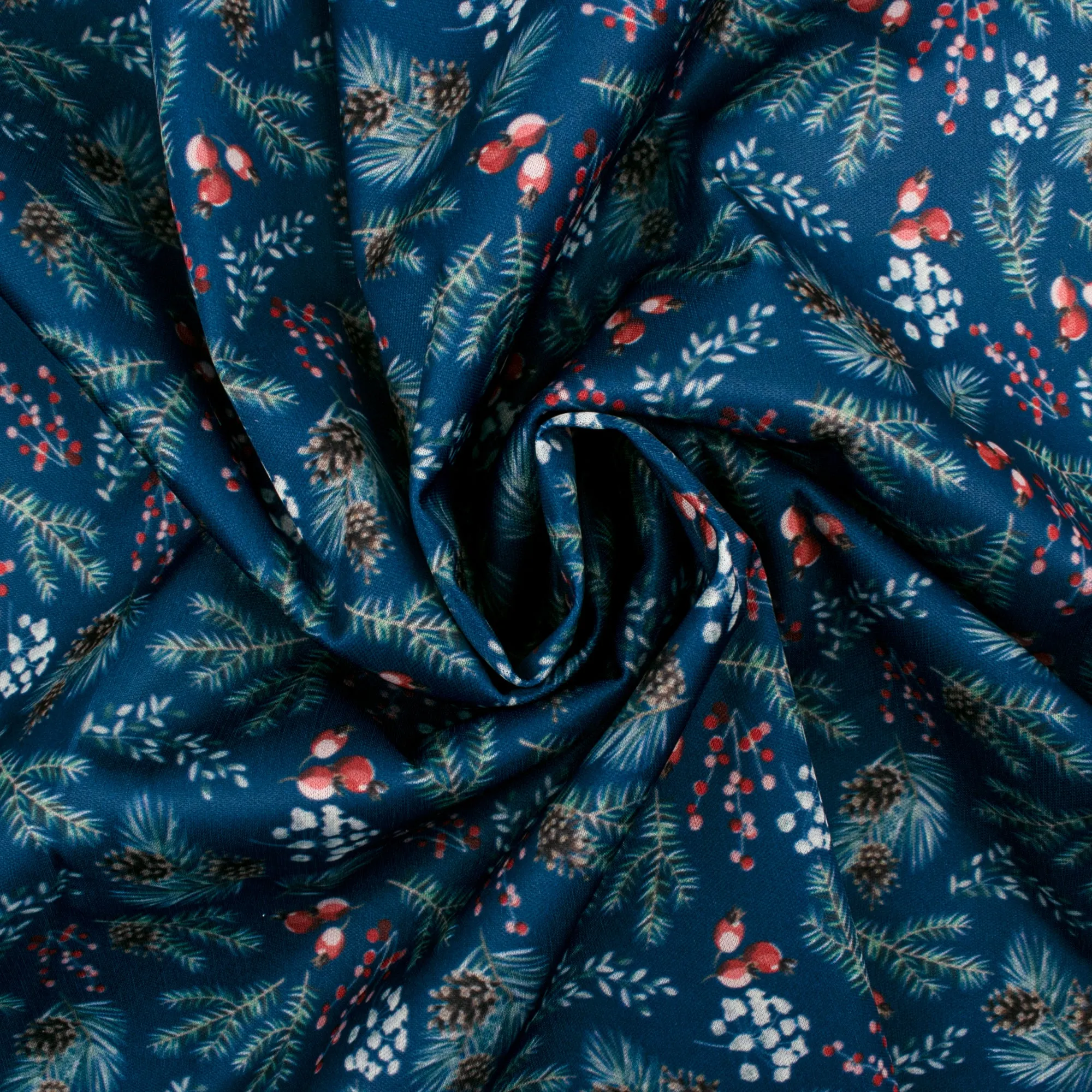 Stay dry digital printed PUL - BABY HUG - Mistletoe leaf - Blue