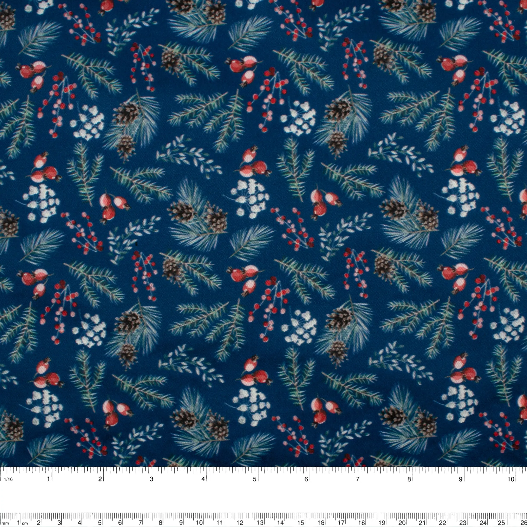 Stay dry digital printed PUL - BABY HUG - Mistletoe leaf - Blue