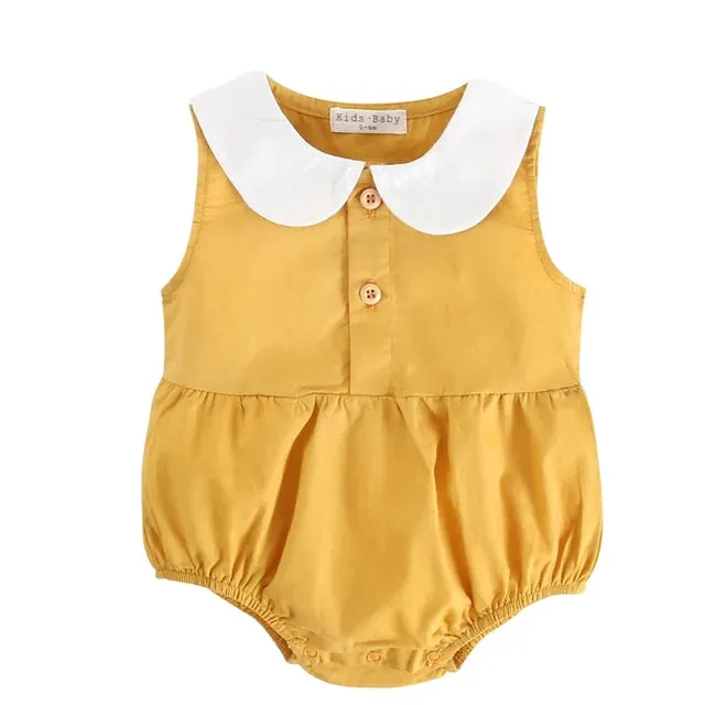 Summer Cotton Baby Bodysuit Newborn Cute Plaid Clothing for Baby Girls Sleeveless Toddler Infant Bodysuits