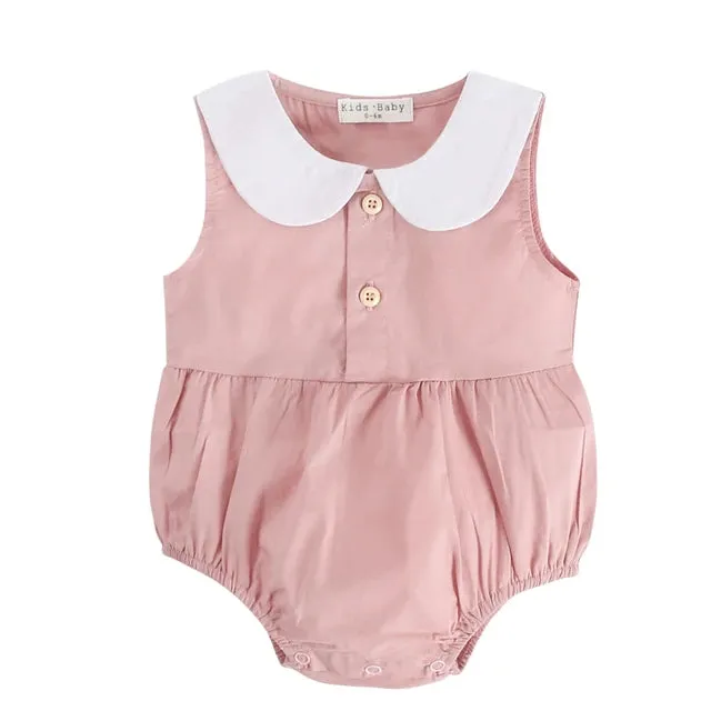 Summer Cotton Baby Bodysuit Newborn Cute Plaid Clothing for Baby Girls Sleeveless Toddler Infant Bodysuits