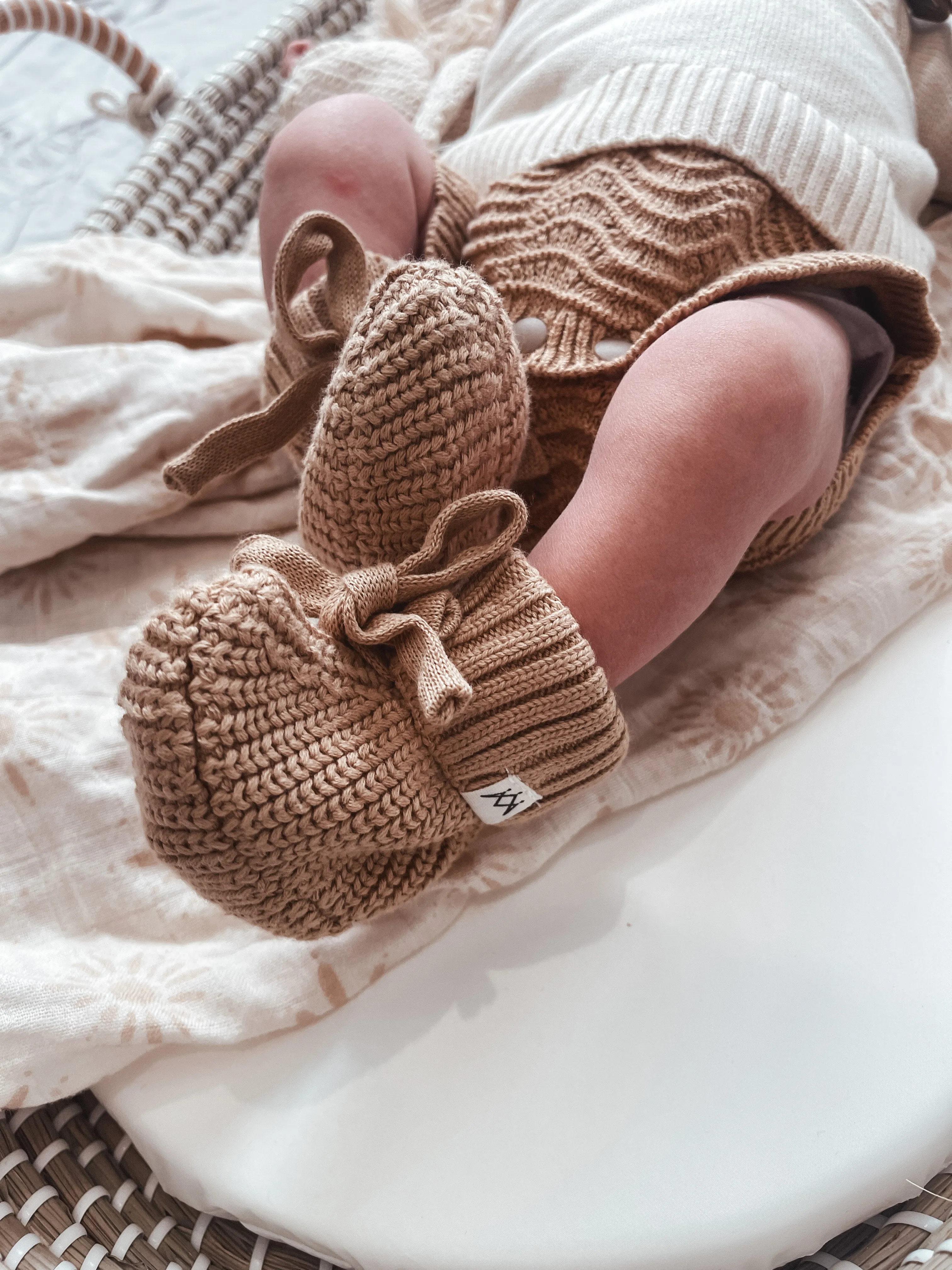 Textured Knit Booties - Coco