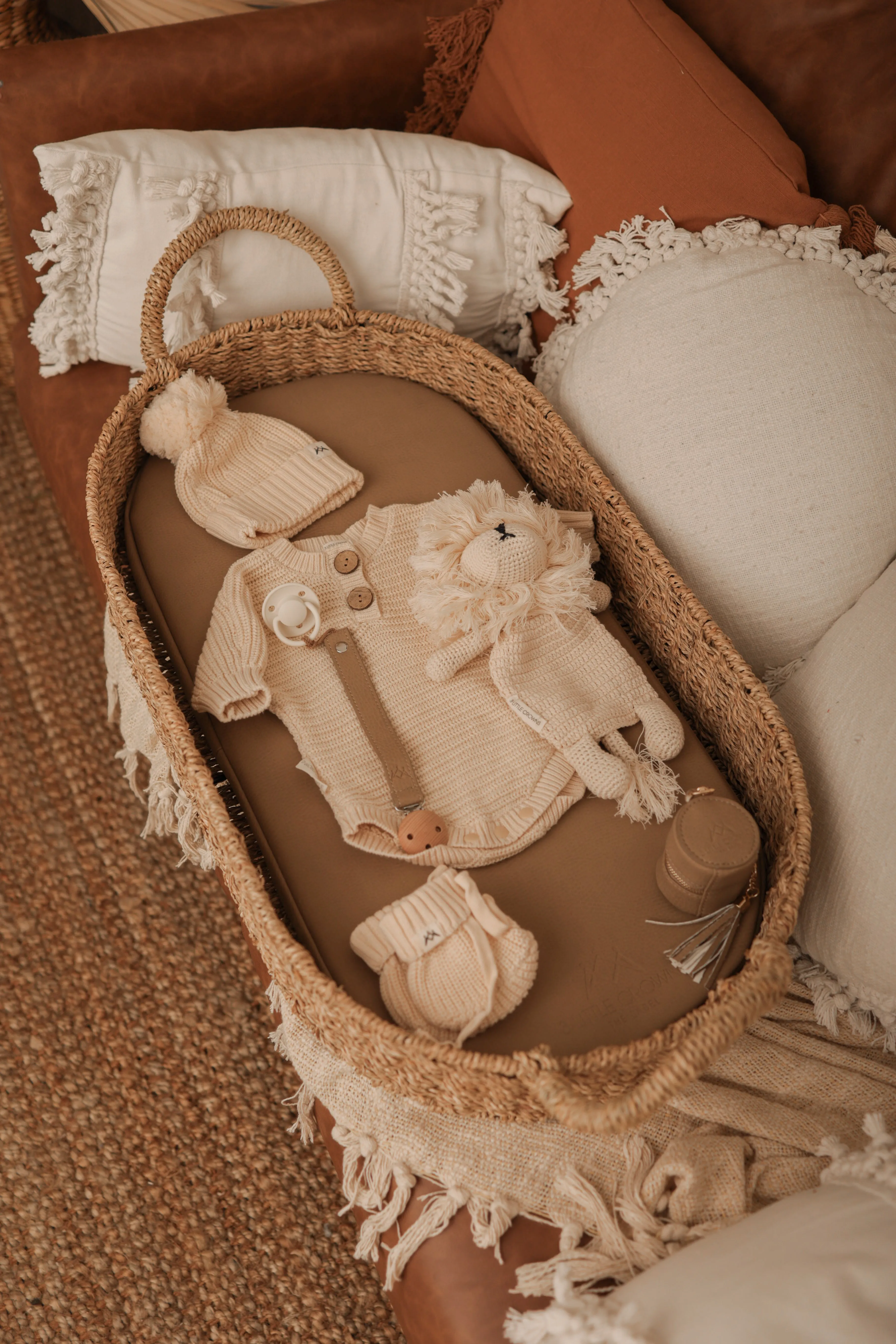 Textured Knit Booties - Oat