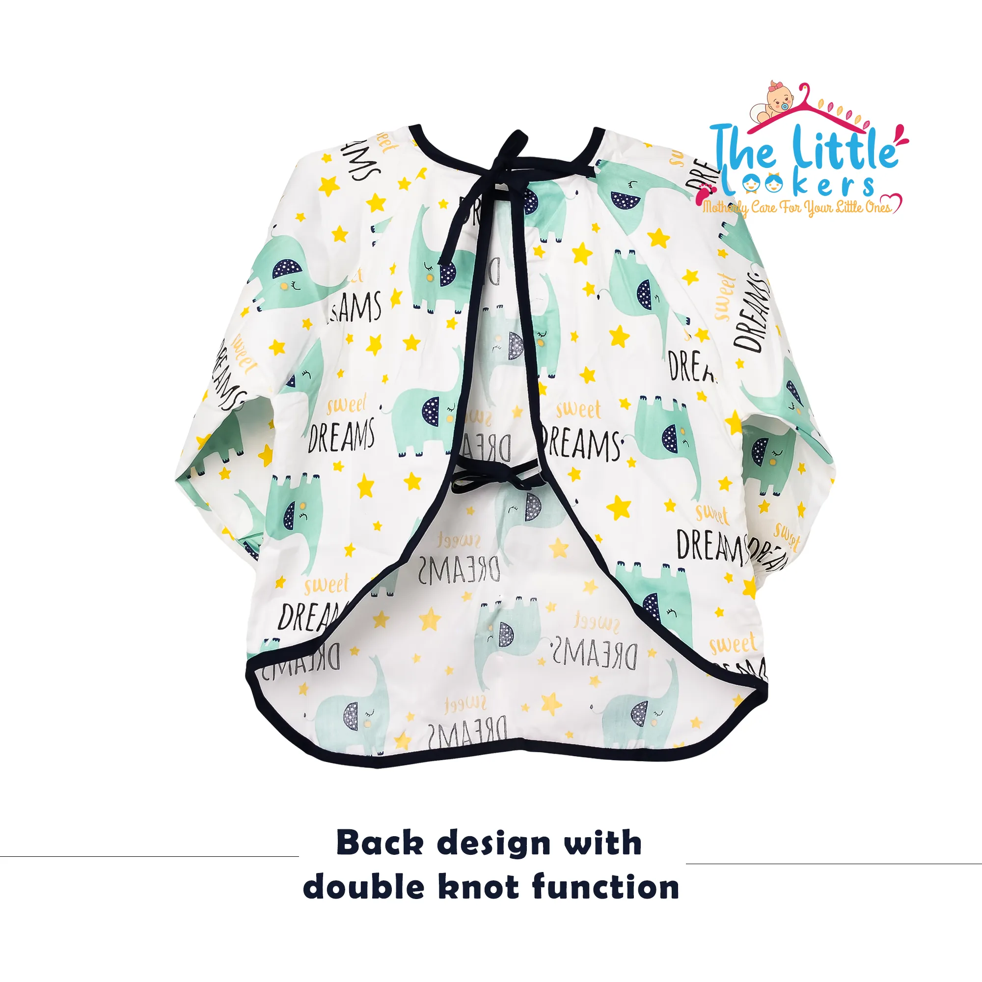 THE LITTLE LOOKERS Baby Bibs with Pocket Long Sleeved Bib for Toddlers, Kids I Washable, Lightweight & Waterproof, Bibs for 6 - 24 Months Baby (Pack of 2)
