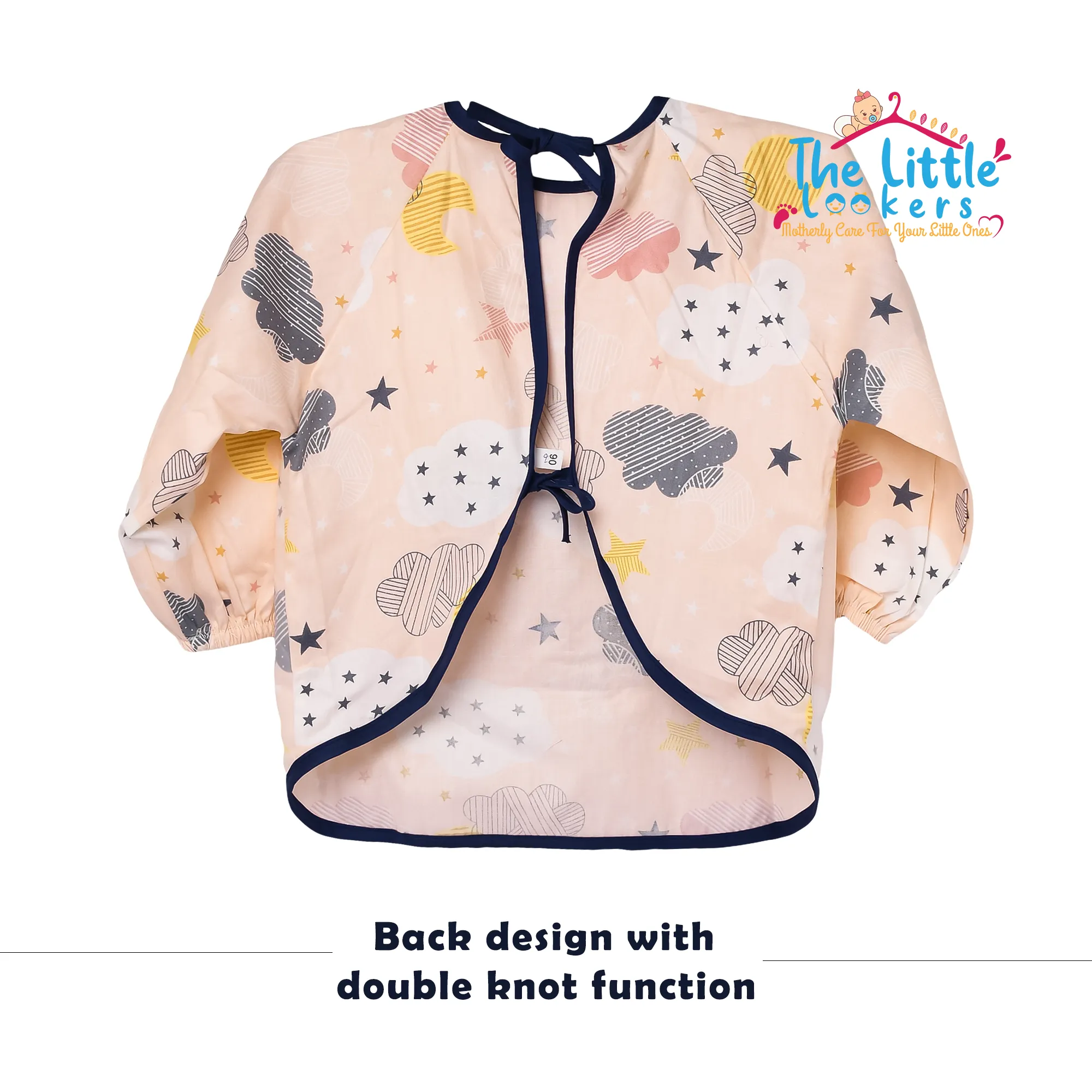 THE LITTLE LOOKERS Baby Bibs with Pocket Long Sleeved Bib for Toddlers, Kids I Washable, Lightweight & Waterproof, Bibs for 6 - 24 Months Baby (Pack of 2)