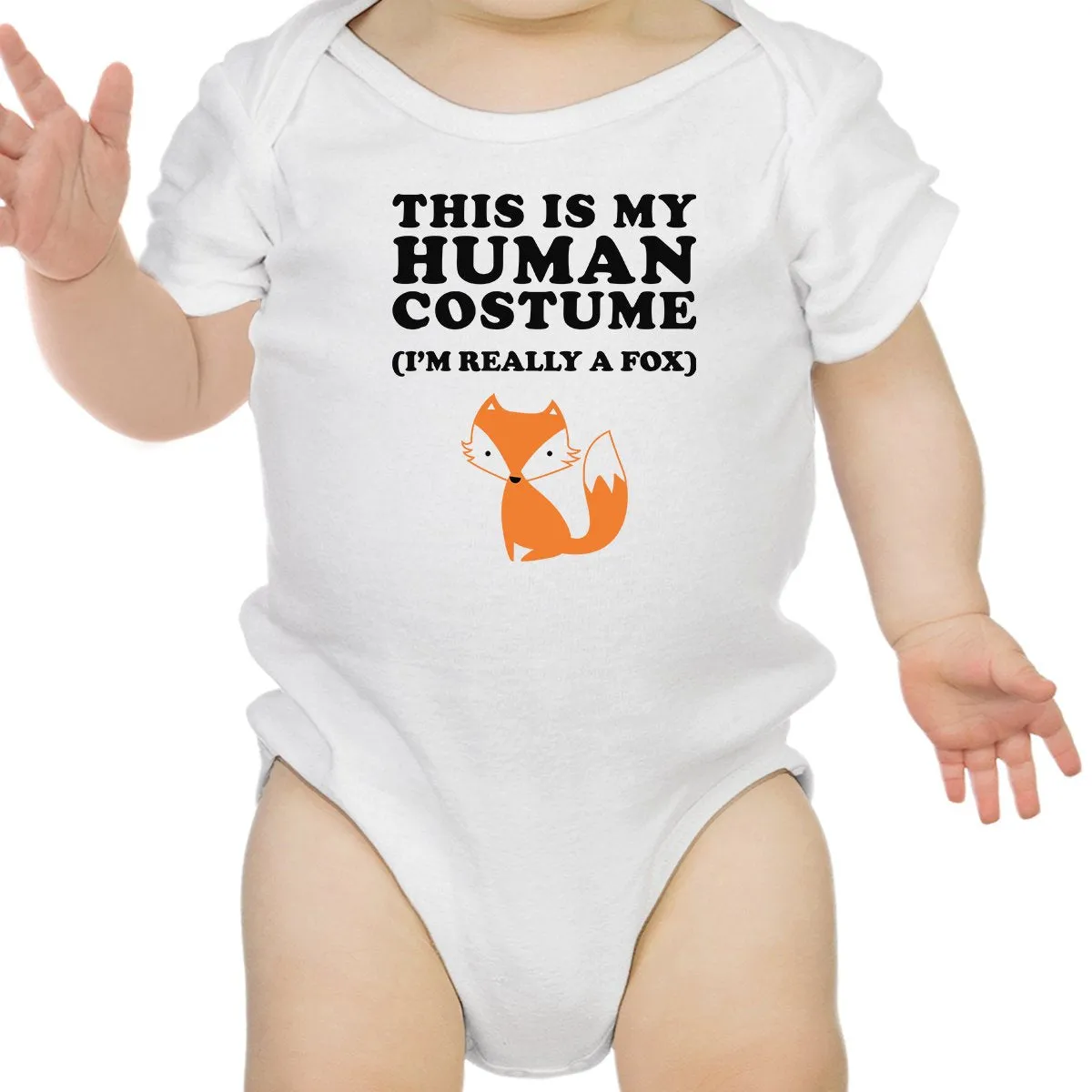 This Is My Human Costume Fox Baby White Bodysuit