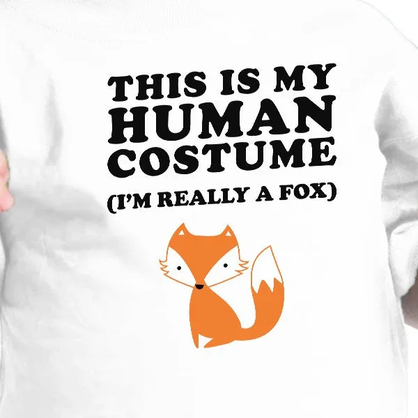 This Is My Human Costume Fox Baby White Shirt