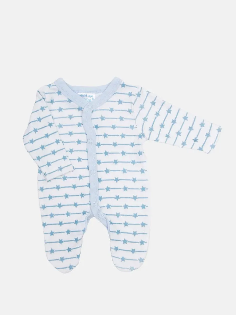 Tiny Baby Boy Star 4 piece set - White and Baby Blue