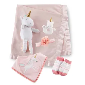 Unicorn Plush Plus Blanket & Simply Enchanted 4-Piece Gift Set
