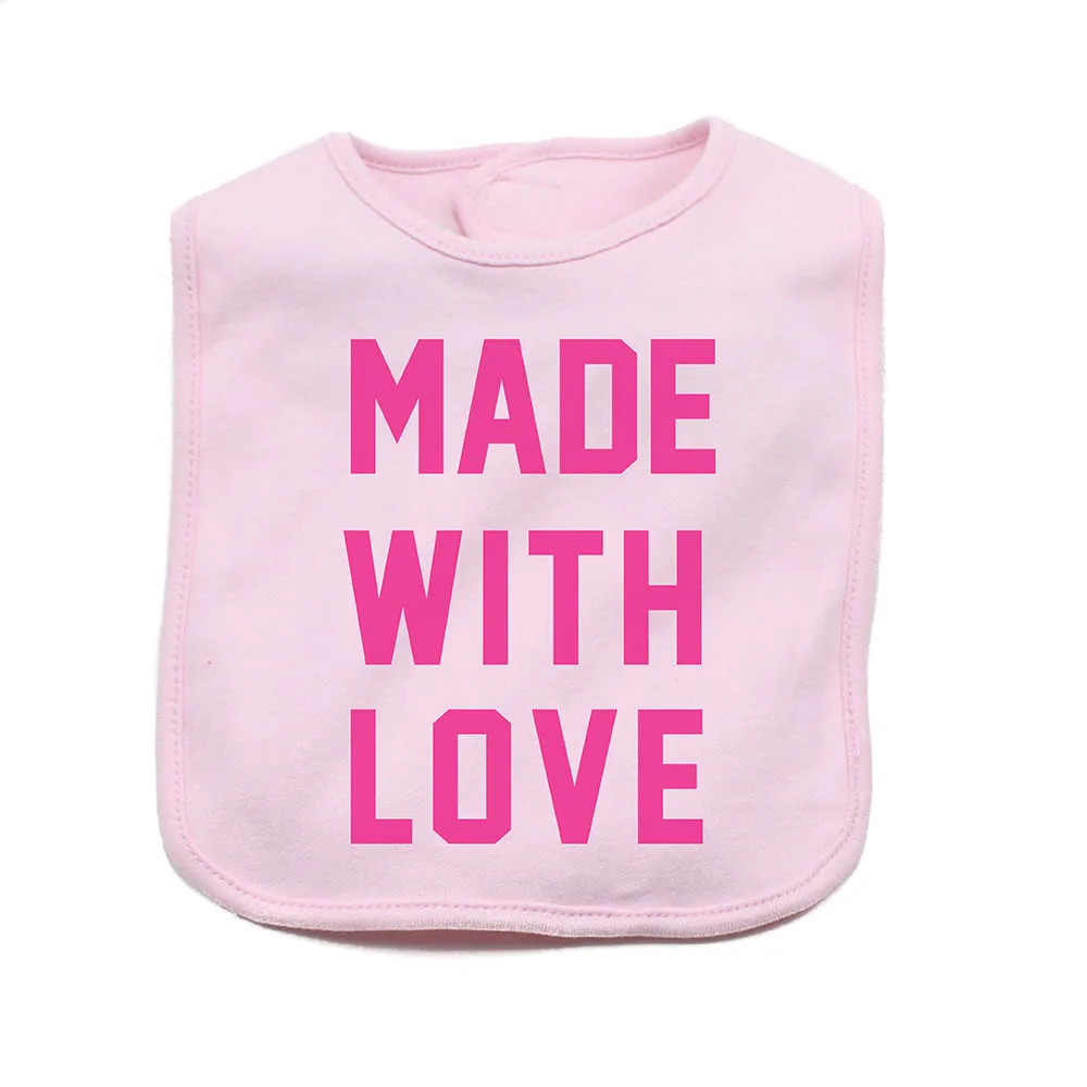 Valentine's Day Made With Love Soft Cotton Infant Bib