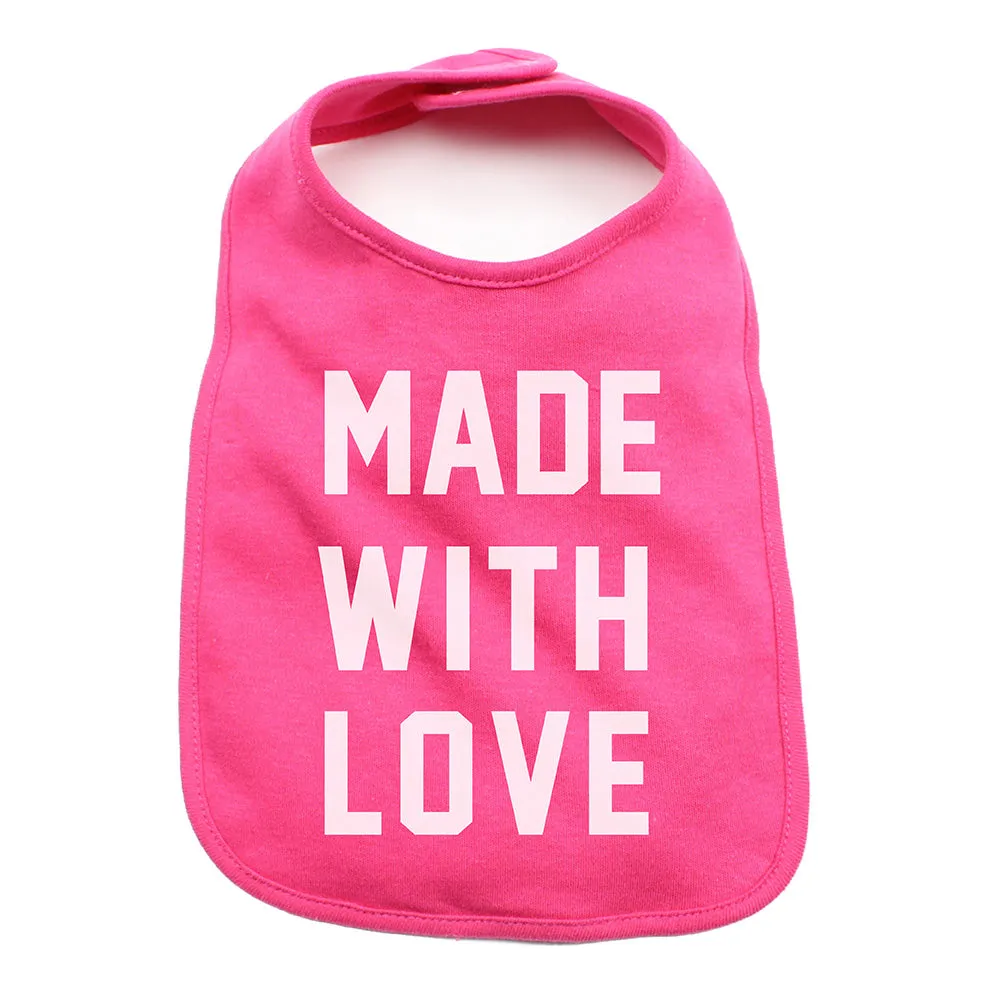 Valentine's Day Made With Love Soft Cotton Infant Bib