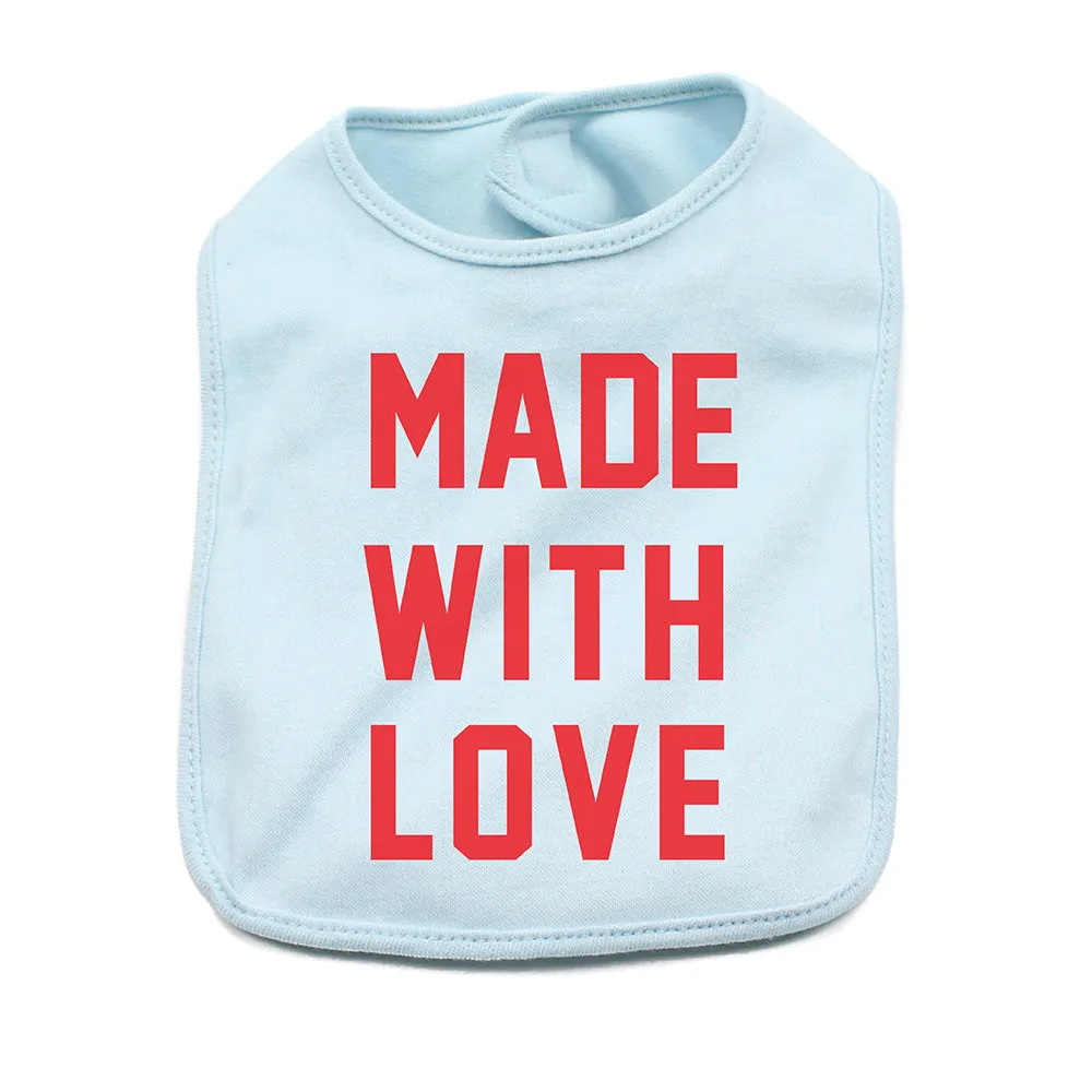 Valentine's Day Made With Love Soft Cotton Infant Bib