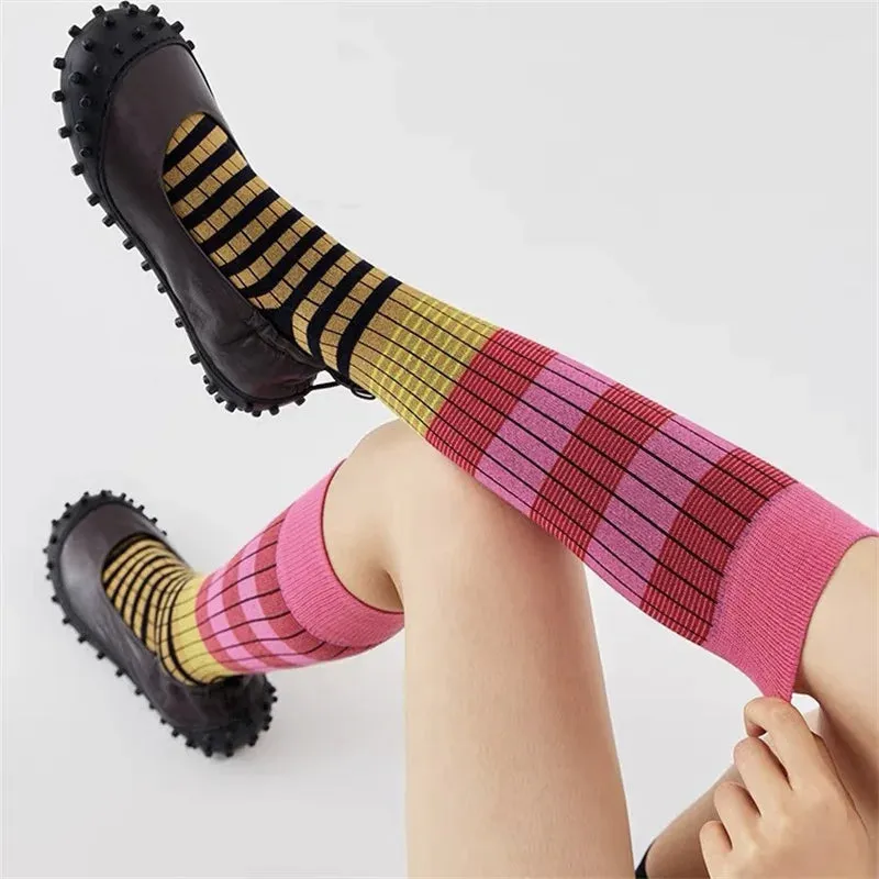 Vintage Multi Stripe Knee High Socks
