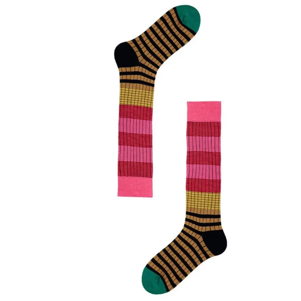 Vintage Multi Stripe Knee High Socks