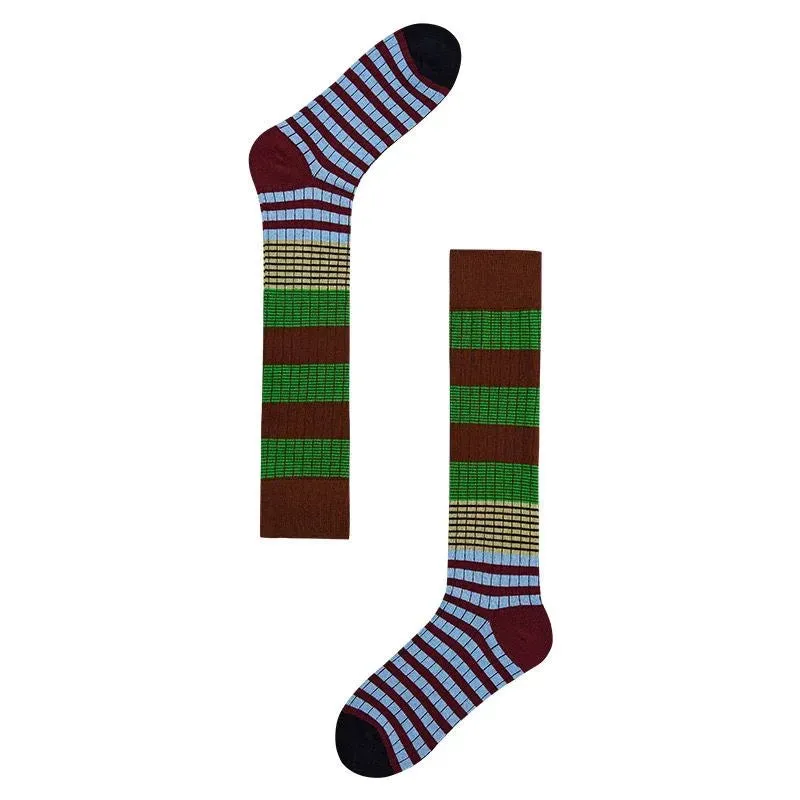 Vintage Multi Stripe Knee High Socks