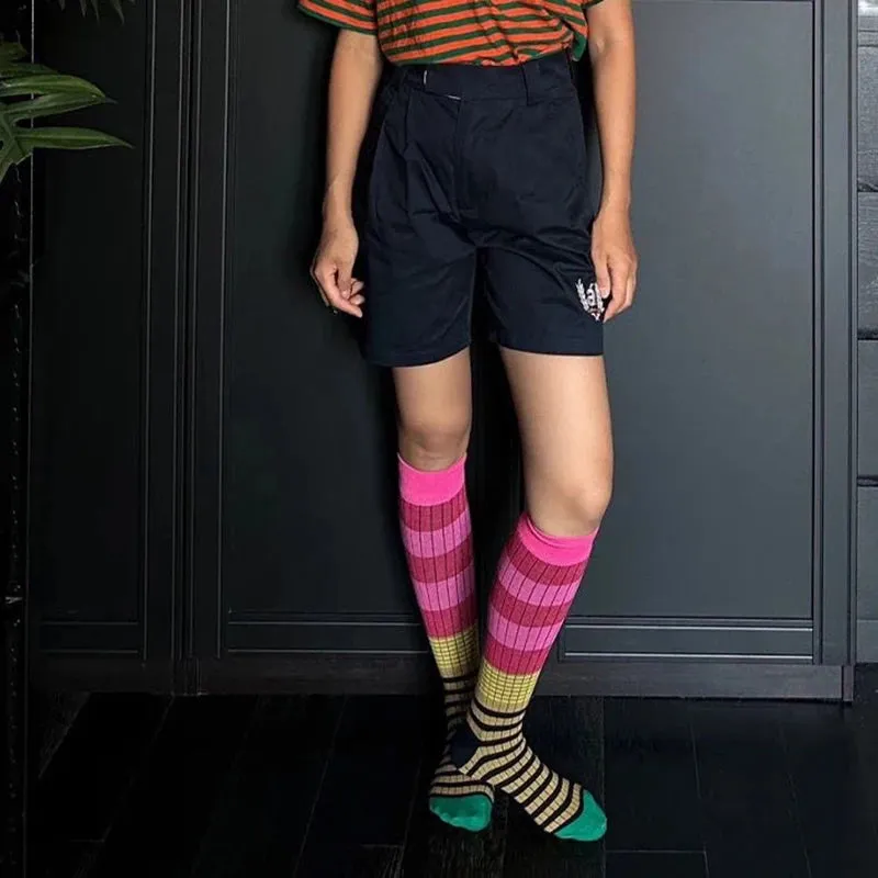 Vintage Multi Stripe Knee High Socks
