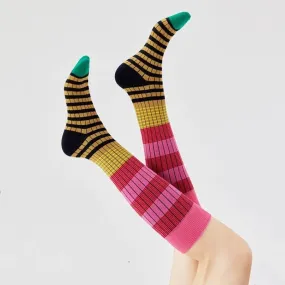 Vintage Multi Stripe Knee High Socks