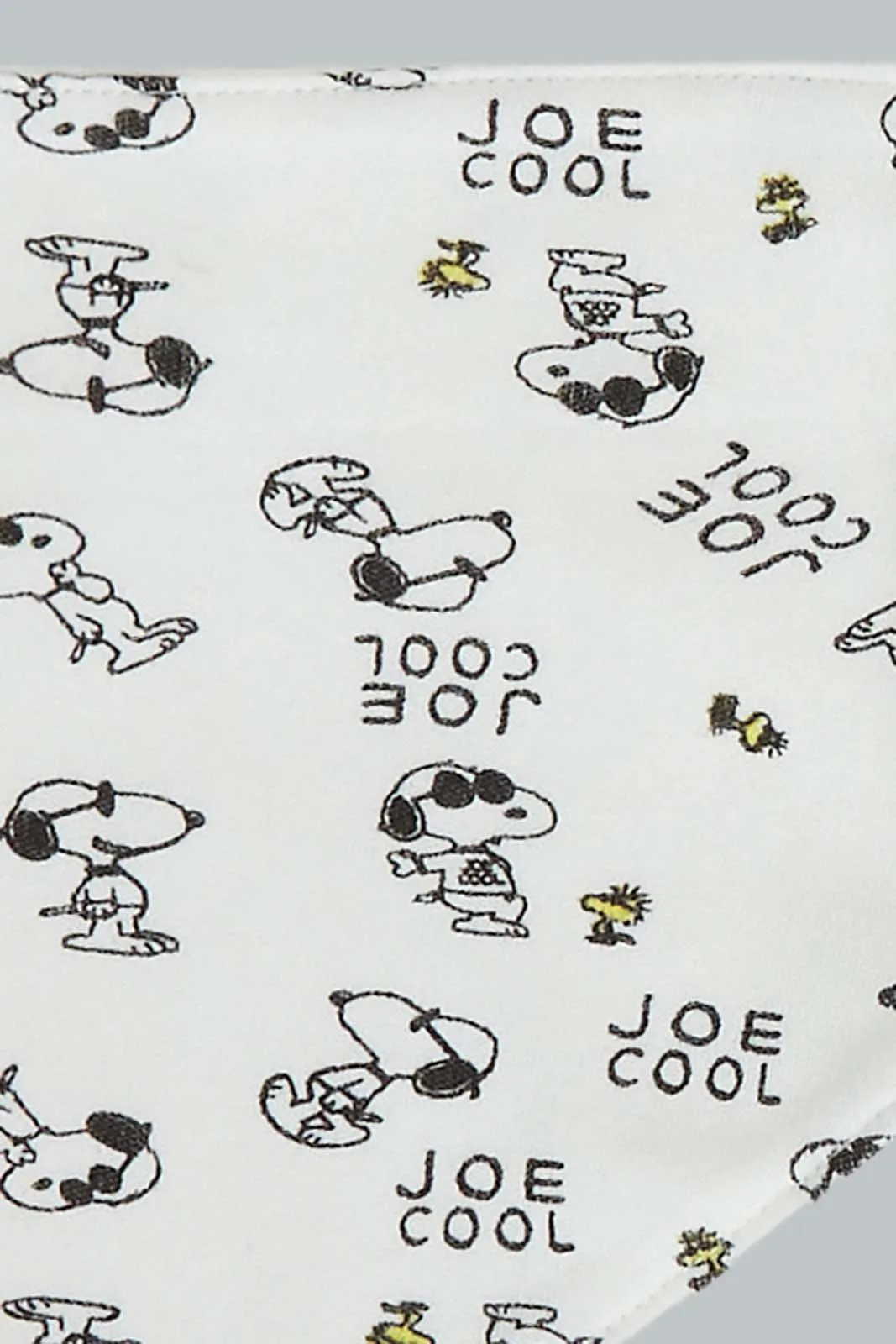 White And Grey Snoopy Bib Set (2 Piece)