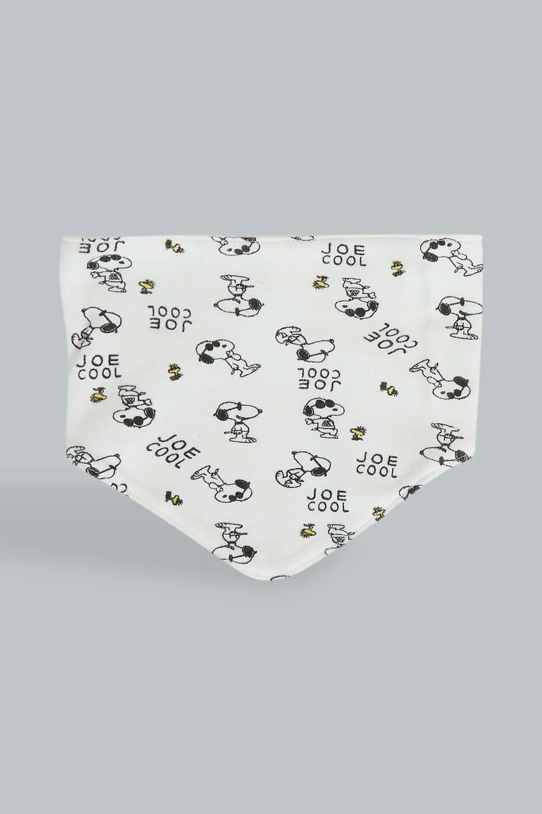 White And Grey Snoopy Bib Set (2 Piece)