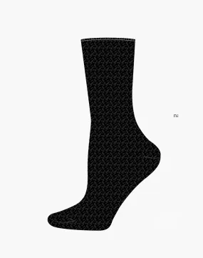WOMENS LUXE BAMBOO BED SOCK - BLACK